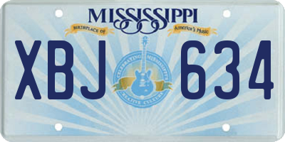 MS license plate XBJ634