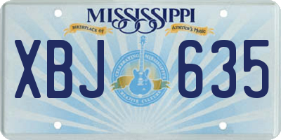 MS license plate XBJ635