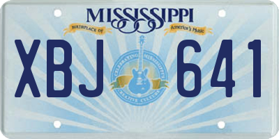 MS license plate XBJ641