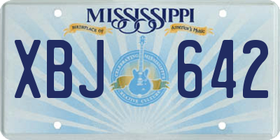 MS license plate XBJ642