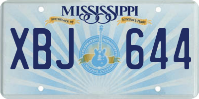 MS license plate XBJ644
