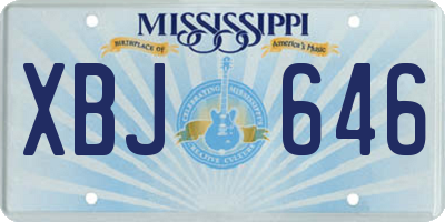 MS license plate XBJ646