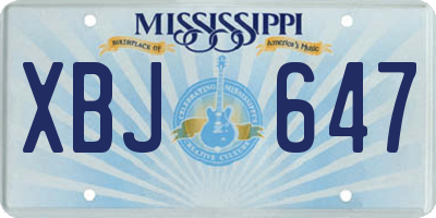 MS license plate XBJ647