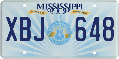 MS license plate XBJ648