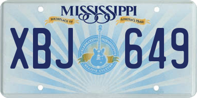 MS license plate XBJ649