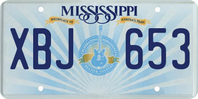 MS license plate XBJ653