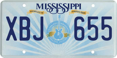 MS license plate XBJ655