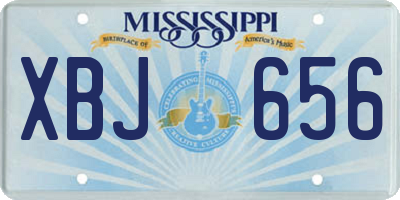 MS license plate XBJ656