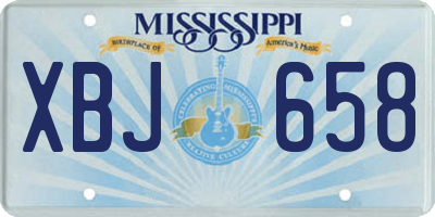 MS license plate XBJ658