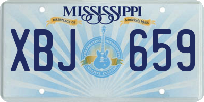 MS license plate XBJ659