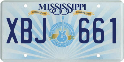 MS license plate XBJ661