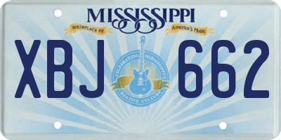 MS license plate XBJ662