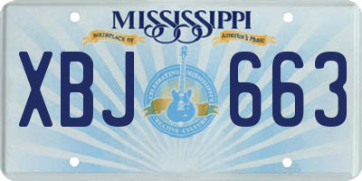 MS license plate XBJ663