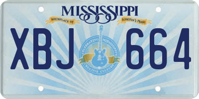 MS license plate XBJ664