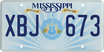 MS license plate XBJ673