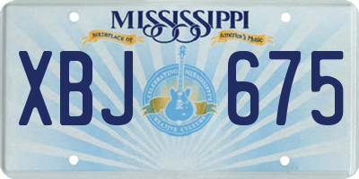 MS license plate XBJ675