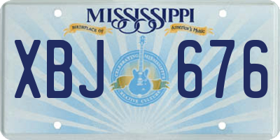 MS license plate XBJ676
