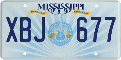 MS license plate XBJ677