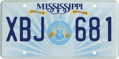 MS license plate XBJ681
