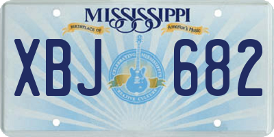 MS license plate XBJ682