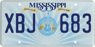 MS license plate XBJ683