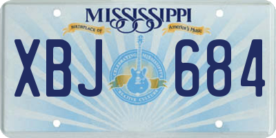 MS license plate XBJ684