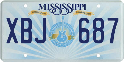 MS license plate XBJ687