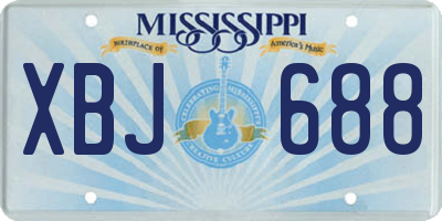 MS license plate XBJ688