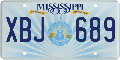 MS license plate XBJ689