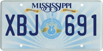 MS license plate XBJ691