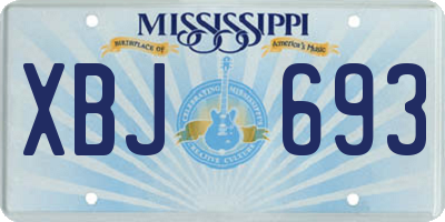 MS license plate XBJ693