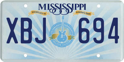 MS license plate XBJ694