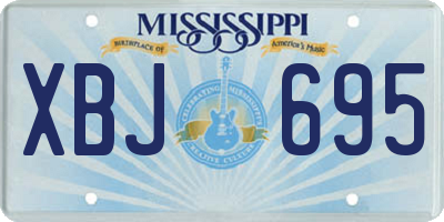 MS license plate XBJ695