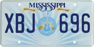 MS license plate XBJ696