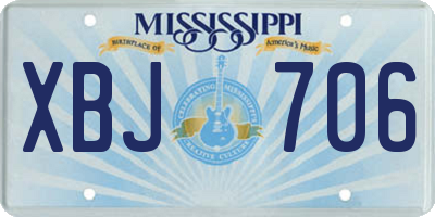 MS license plate XBJ706