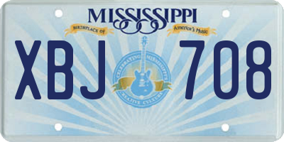 MS license plate XBJ708