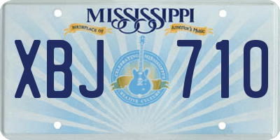 MS license plate XBJ710