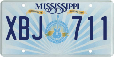 MS license plate XBJ711