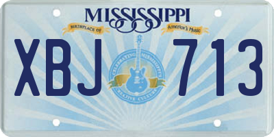 MS license plate XBJ713
