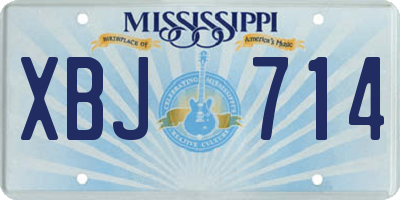 MS license plate XBJ714