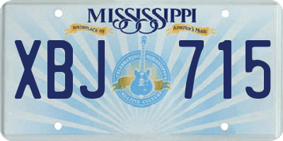 MS license plate XBJ715