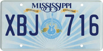 MS license plate XBJ716