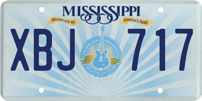MS license plate XBJ717
