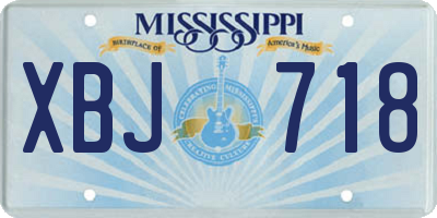 MS license plate XBJ718