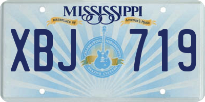 MS license plate XBJ719