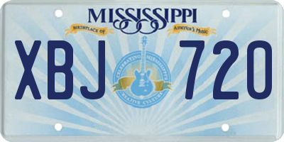 MS license plate XBJ720
