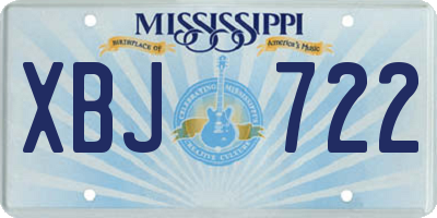 MS license plate XBJ722