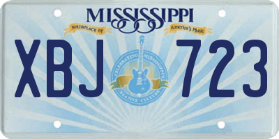MS license plate XBJ723