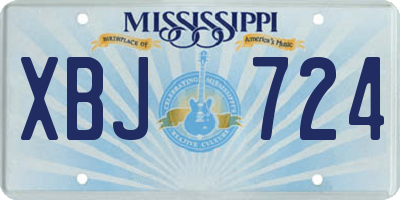MS license plate XBJ724