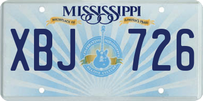 MS license plate XBJ726